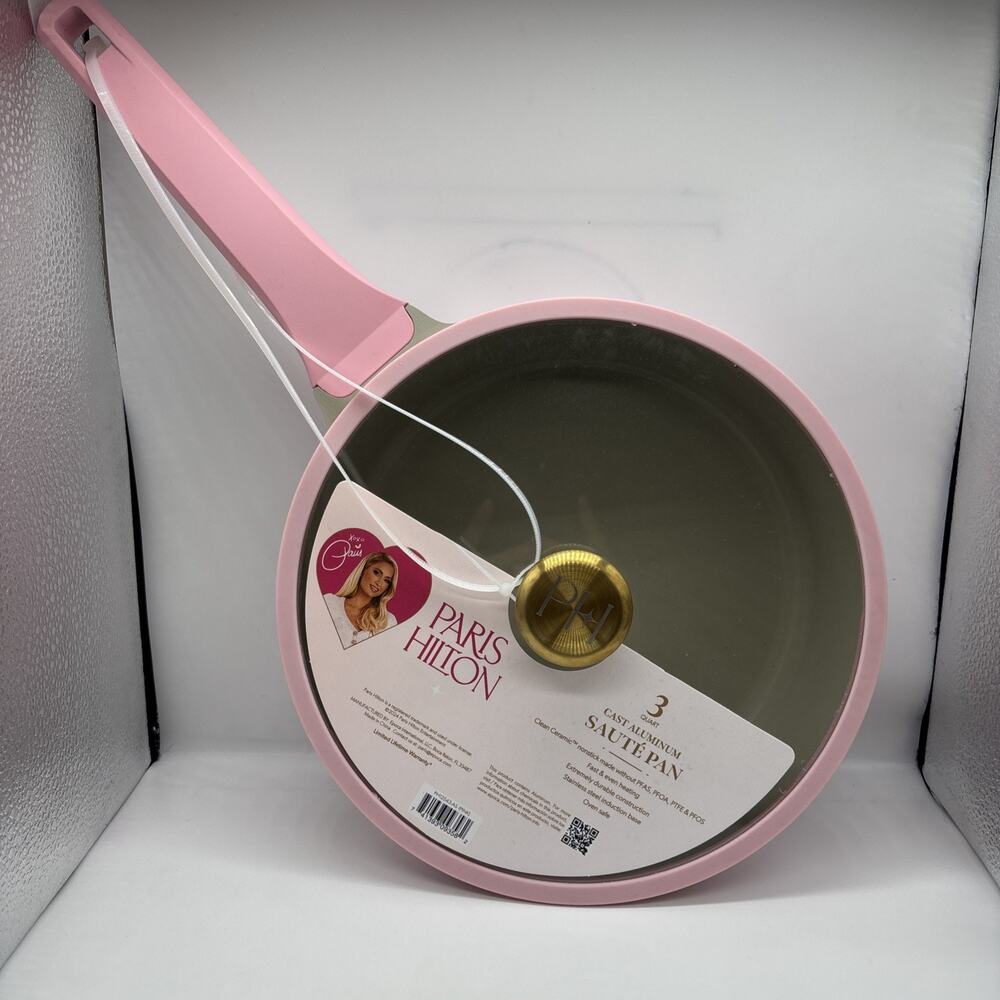 Paris Hilton HOT PINK 3 Quart Cast Aluminum Sauté Pan NWT
